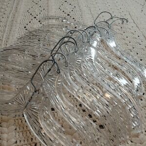 Vtg Lot 14 MCM Clear Plastic Ice Crystal Star Burst Prism Clothes Hangers‎ Retro